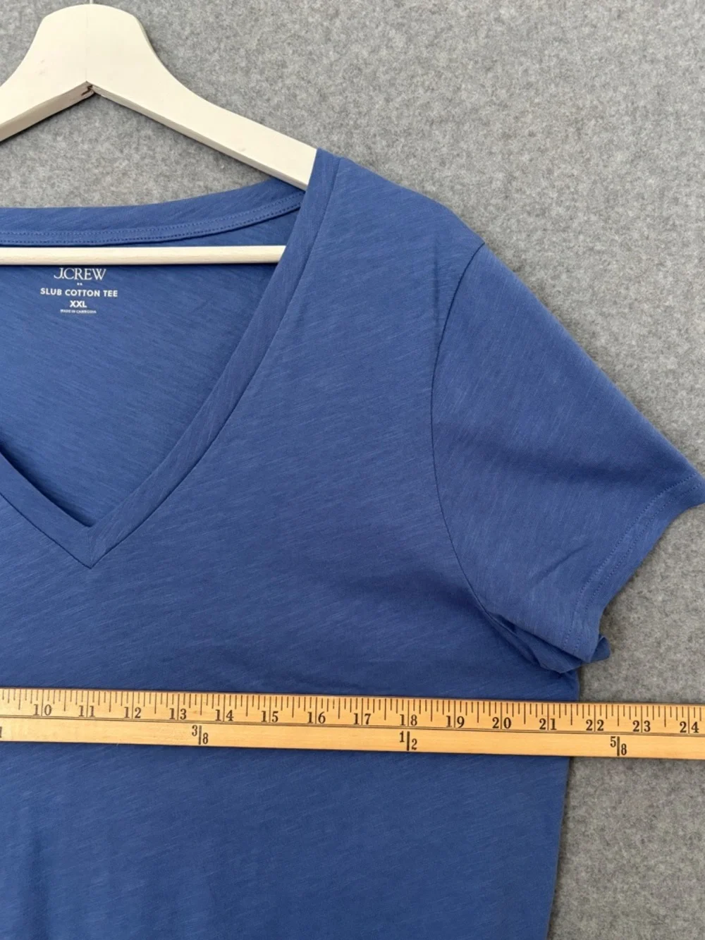 J. Crew NWT Short-sleeve vintage cotton V-neck tee XXL Blue
